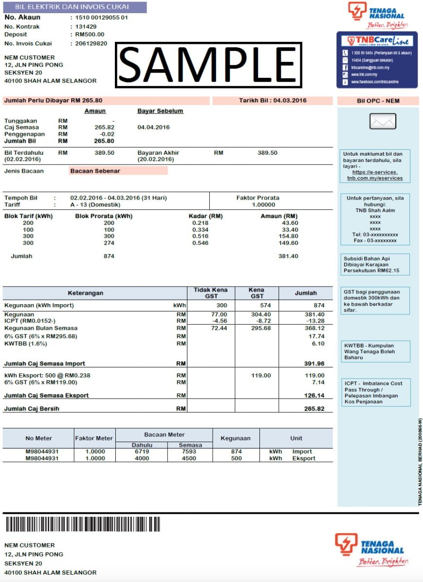 Contoh Bil Elektrik  Desainrumahid.com